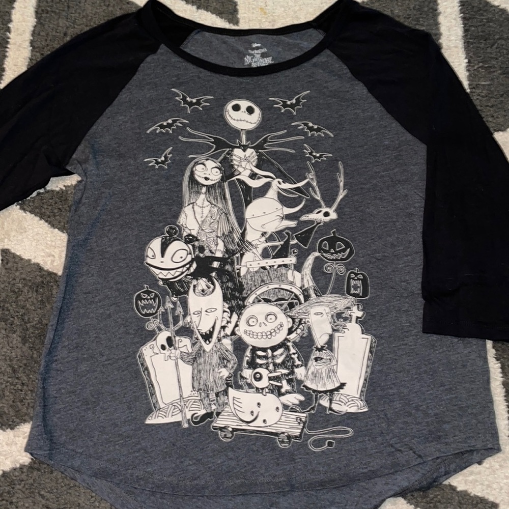 Nightmare Before Christmas 3/4 Sleeve Top